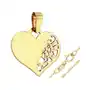 Złoty komplet biżuterii 585 gładkie serce z ażurem wzór origami, ZA4331 s4, Łańcuszek singapur 45cm waga ok 0,93-0,95g Sklep