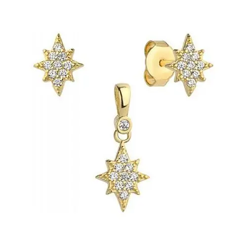 Złoty komplet biżuterii 585 gwiazda polarna 1,2g, 9-25-S00012-2