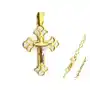Złoty komplet biżuterii 585 krzyż białe złoto chrzest, kolor żółty Sklep