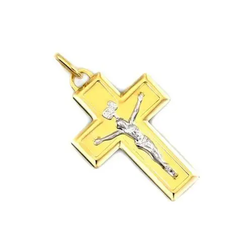 Złoty komplet biżuterii 585 krzyż chrzest komunia, kolor żółty 5