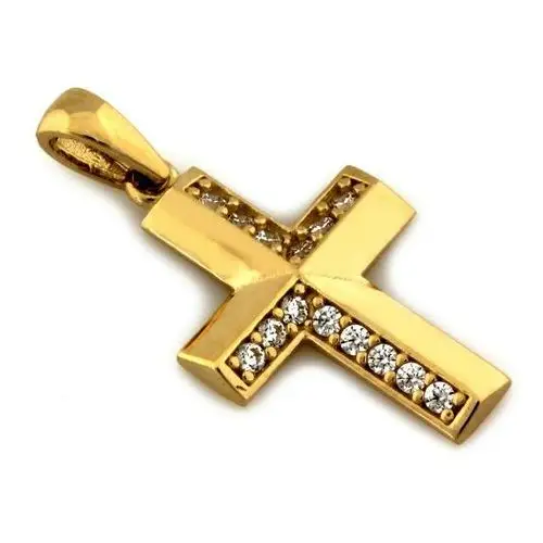Złoty komplet biżuterii 585 krzyż cyrkonie chrzest Lovrin 3