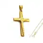 Złoty komplet biżuterii 585 krzyż daimentowany chrzest, kolor żółty Sklep