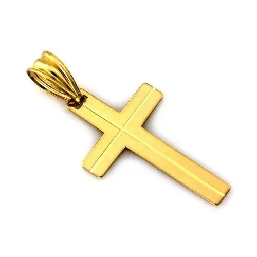 Złoty komplet biżuterii 585 krzyż gładki chrzest, kolor żółty 4