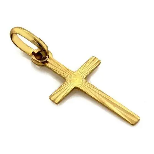 Złoty komplet biżuterii 585 krzyż komunia chrzest, kolor żółty 5