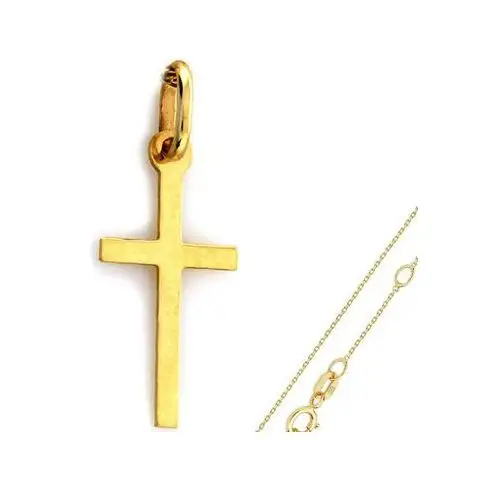 Złoty komplet biżuterii 585 krzyż na chrzest, RU00204 40s(43 + 2), ZA3272B