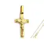 Złoty komplet biżuterii 585 krzyż z Jezusem chrzest Sklep
