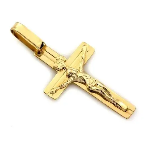 Złoty komplet biżuterii 585 krzyż z Jezusem chrzest 2