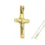 Złoty komplet biżuterii 585 krzyż z jezusem chrzest Lovrin Sklep