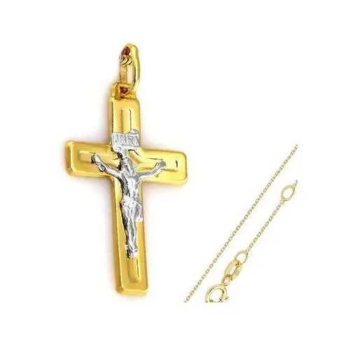 Lovrin Złoty komplet biżuterii 585 krzyżyk chrzest