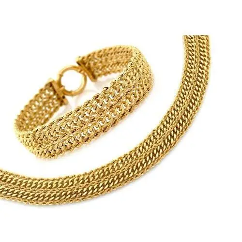 Złoty komplet biżuterii 585 łańcuszkowy splot 41,12g Lovrin