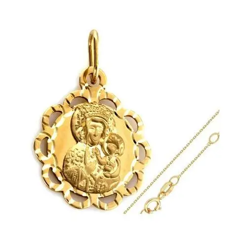 Lovrin Złoty komplet biżuterii 585 matka boska chrzest
