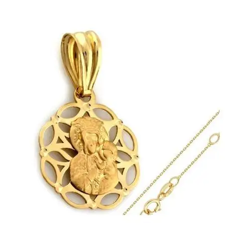 Lovrin Złoty komplet biżuterii 585 matka boska chrzest