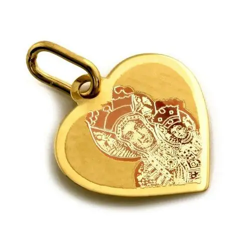 Złoty komplet biżuterii 585 Matka Boska serce 3