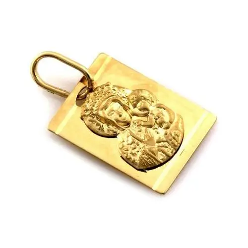 Złoty komplet biżuterii 585 medalik chrzest komunia, kolor żółty 5