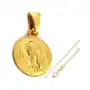 Złoty komplet biżuterii 585 medalik matka boska chrzest Lovrin Sklep