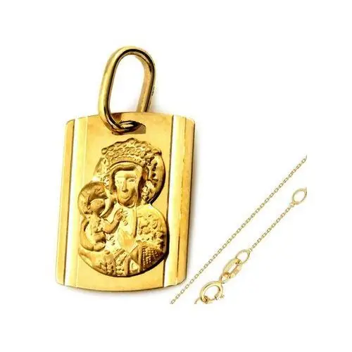 Złoty komplet biżuterii 585 medalik Matka Boska chrzest, RU00203 40s(48 + 2), ZA7037