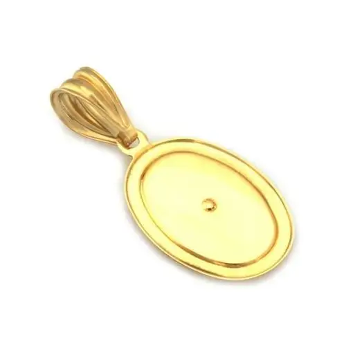 Złoty komplet biżuterii 585 medalik owal chrzest Lovrin 3
