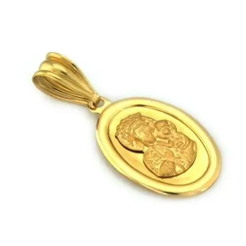 Złoty komplet biżuterii 585 medalik owal chrzest Lovrin 4