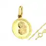 Złoty komplet biżuterii 585 okrągła matka boska z łańcuszkiem Lovrin Sklep