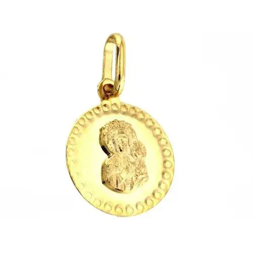 Złoty komplet biżuterii 585 okrągła matka boska z łańcuszkiem Lovrin 2