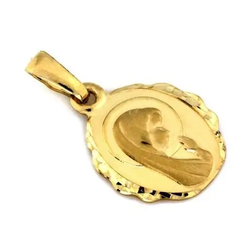 Złoty komplet biżuterii 585 Owal Matka Boska chrzest, RU00229 s, ZA4846B 2