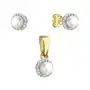 Złoty komplet biżuterii 585 perełka z cyrkoniami 2,3g, 9-25-S00023-2 Sklep