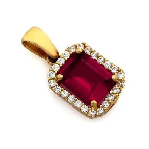 Lovrin Złoty komplet biżuterii 585 prostokątne rubiny 4,8 g 2