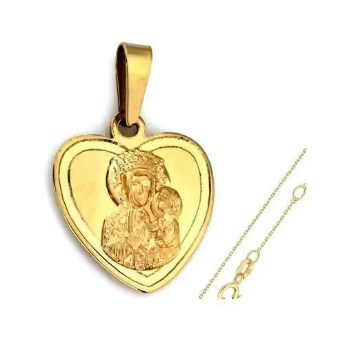 Złoty komplet biżuterii 585 serce chrzest Komunia, RU00203 40s(48 + 2), ZA5969D
