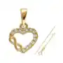 Złoty komplet biżuterii 585 serce łączone z nieskończonością, RU00250 s,RU00203 s Sklep