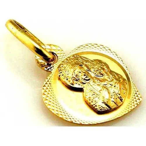 Złoty komplet biżuterii 585 serce Matka Boska chrzest, kolor żółty 4