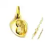 Złoty komplet biżuterii 585 serce Matka Boska chrzest, kolor żółty Sklep