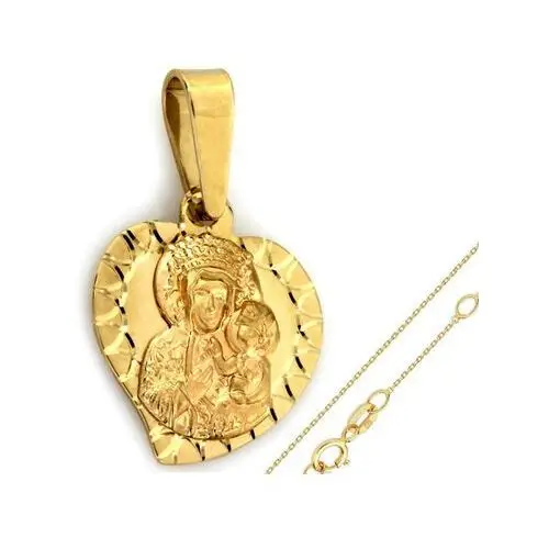 Złoty komplet biżuterii 585 serce na chrzest Lovrin