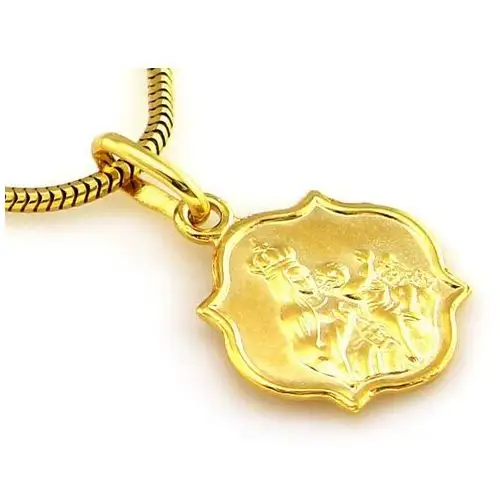 Złoty komplet biżuterii 585 szkaplerz chrzest Komunia 3