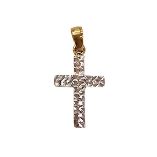 Lovrin Złoty krzyż 333 diamentowany białe złoto chrzest
