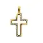 Złoty krzyż 333 ramka krzyżyka z bialymi cyrkoniami Lovrin Sklep