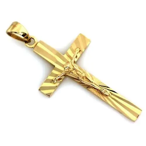 Lovrin Złoty krzyż 375 krzyżyk z jezusem na chrzest 1,22g