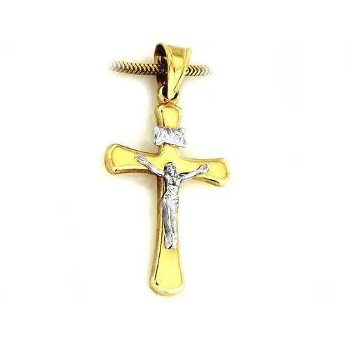 Lovrin Złoty krzyż 585 delikatny krzyzyk białe złoto