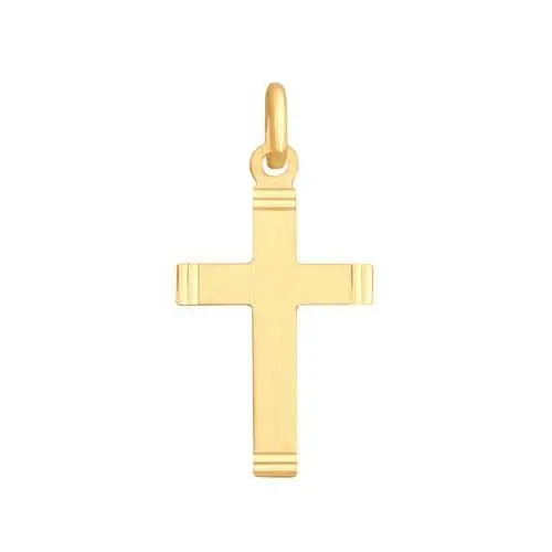 Złoty krzyż 585 grawerowany klasyczny chrzest 0,65g