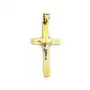Złoty krzyż 585 Jezus Chrystus białe złoto 1.34g Sklep