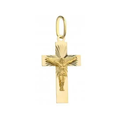 Lovrin Złoty krzyż 585 krzyżyk w diamentowanej oprawie