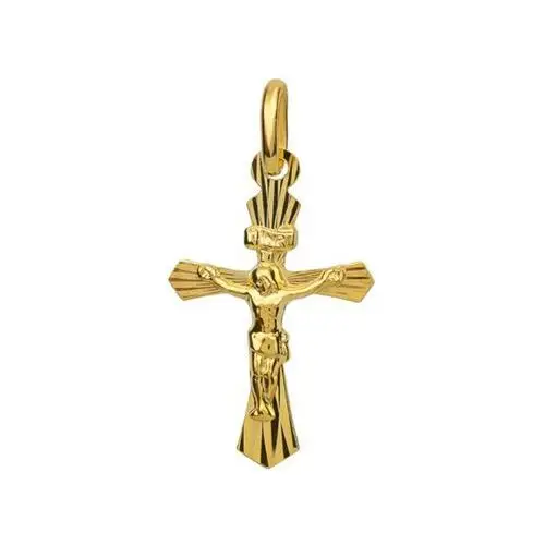 Lovrin Złoty krzyż 585 krzyżyk z jezusem na chrzest 0,49g