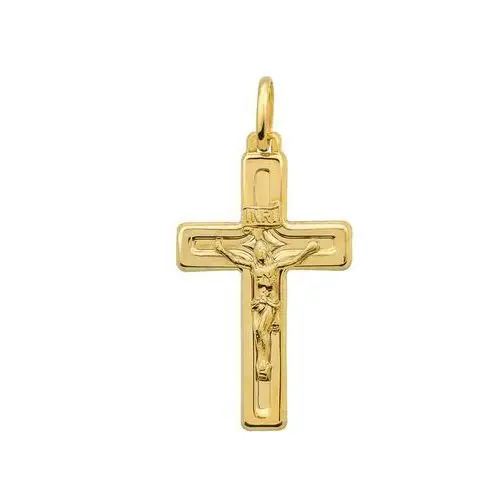 Złoty krzyż 585 krzyżyk z jezusem na chrzest 0,84g Lovrin
