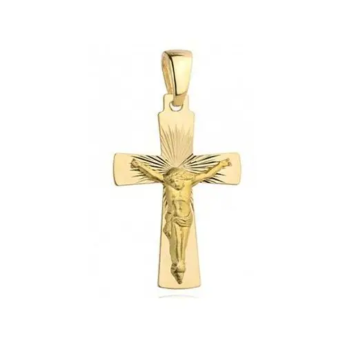 Lovrin Złoty krzyż 585 krzyżyk z jezusem w diamentowanej oprawie