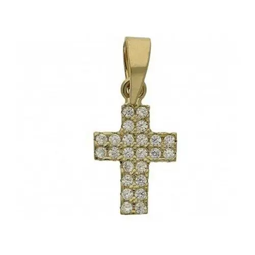 Złoty krzyż 585 krzyżyk zdobiony cyrkoniami Lovrin