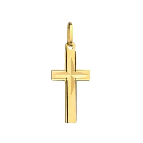 Złoty krzyż 585 krzyżyk żłobiony, 4-9-K00009-2