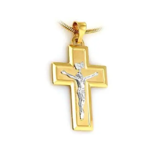 Lovrin Złoty krzyż 585 z jezusem w białym złocie 14kt