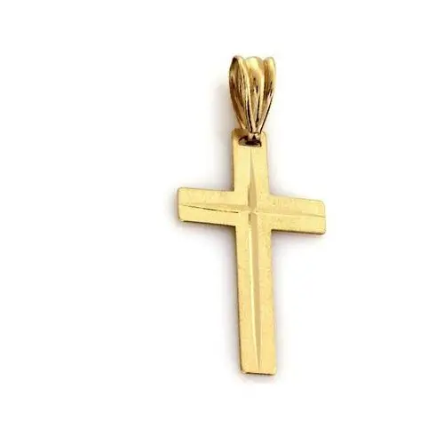 Lovrin Złoty krzyż 585 z nacięciami krzyżyk blaszka prezent