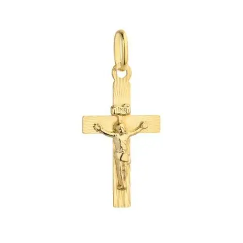 Złoty krzyż 585 z wizerunkiem jezusa diamentowany Lovrin