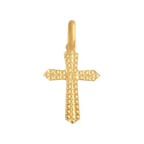 Złoty krzyż 585 zdobiony diamentowany 0,35g Lovrin