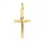 Złoty krzyżyk gładki z wizerunkiem Jezusa Sklep